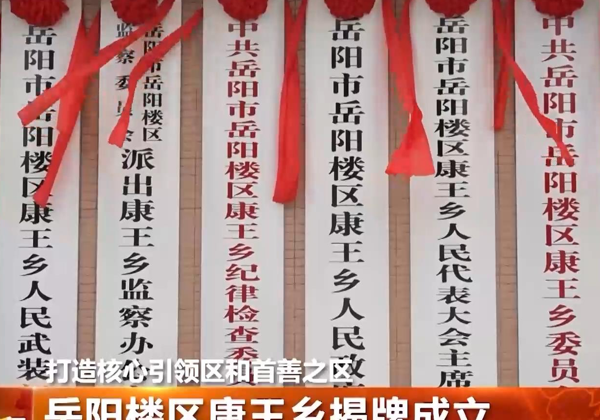 岳阳楼区康王乡揭牌成立